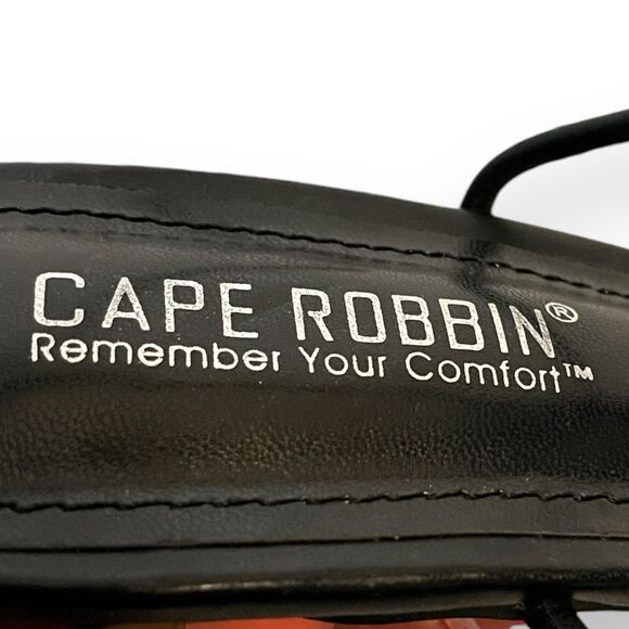 Cape Robbin Strappy Heel Sandals Womens 9 Black Studded Gold Sexy Open Toe Party - Picture 10 of 14